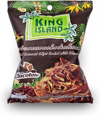 Кокосовые чипсы KING ISLAND с шоколадом (40 грамм)